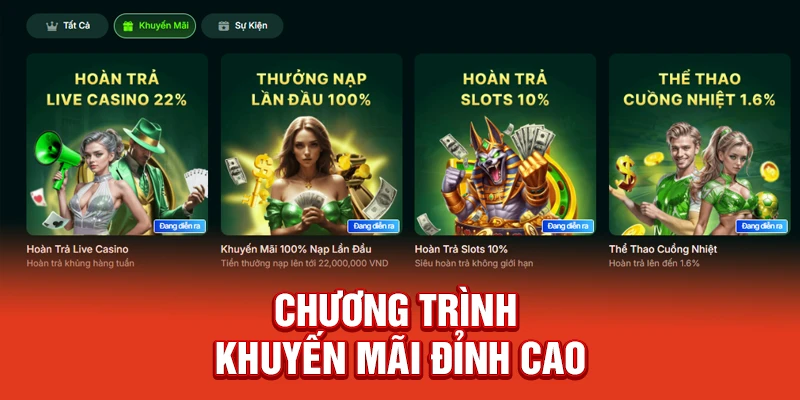 Chương Trình Khuyến Mãi Đỉnh Cao Mức Thưởng Không Giới Hạn